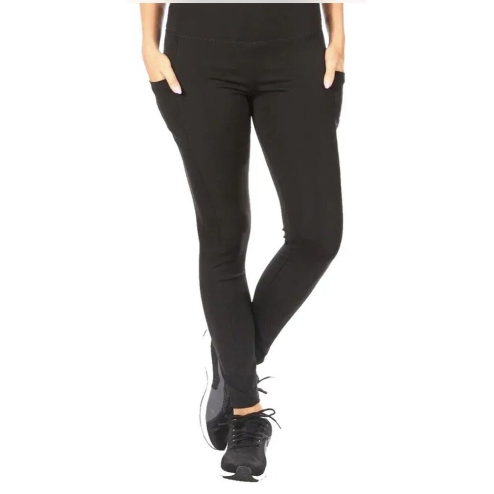 NWT Shosho‎ Leggings With Ultimate Tummy Control Phone Pockets Med Black Layered